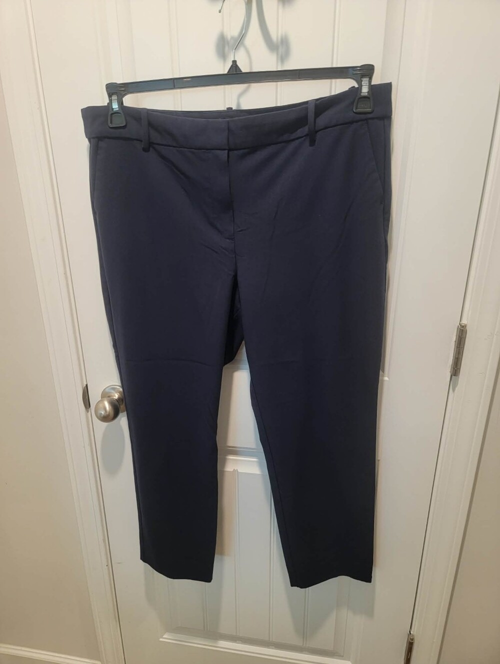 J.Crew Plus Size 16 Ruby Navy Blue Crop Pant Straight Leg Trousers 25.5 Inseam
